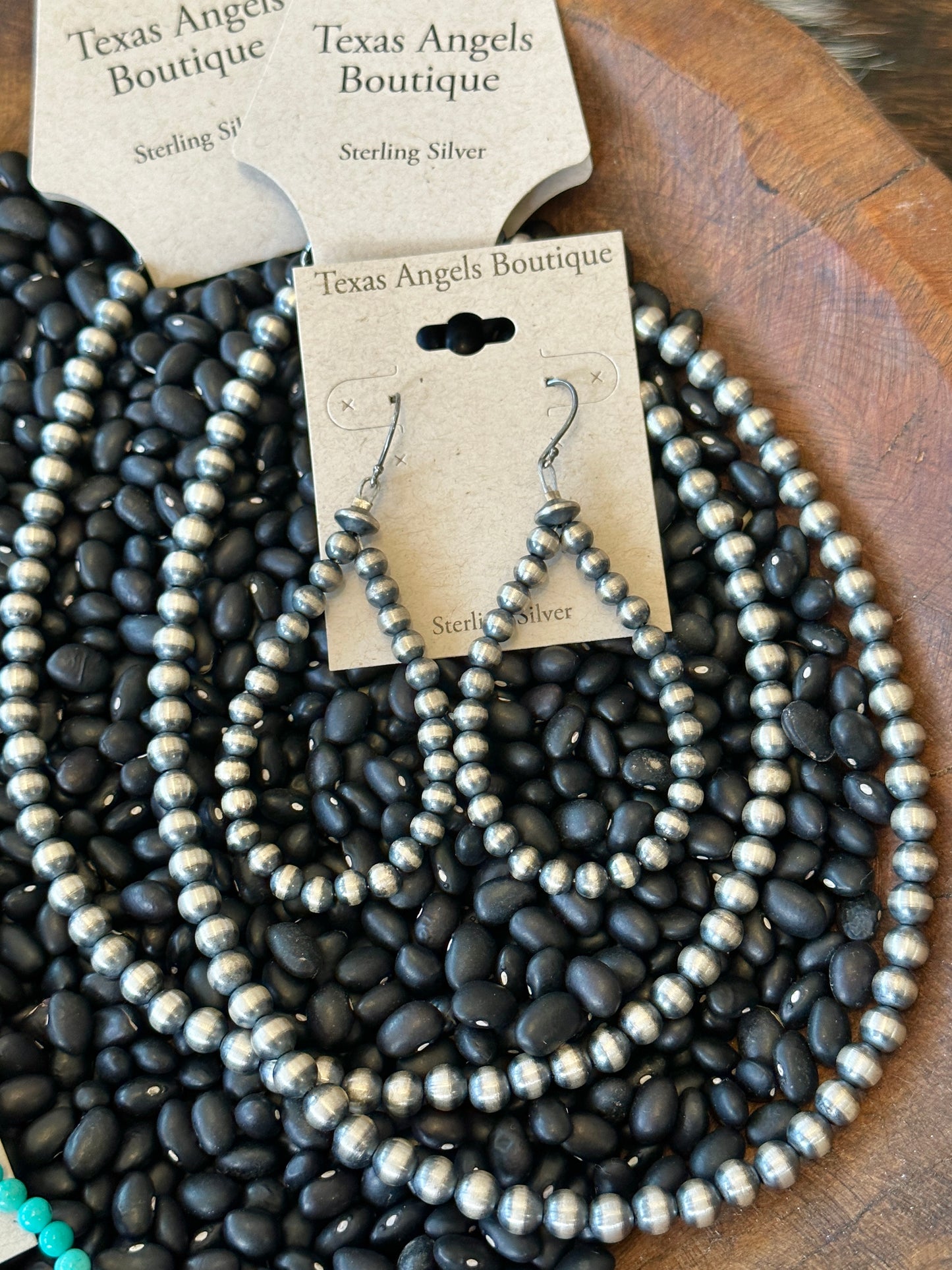 Sterling Silver Navajo Pearls Earrings