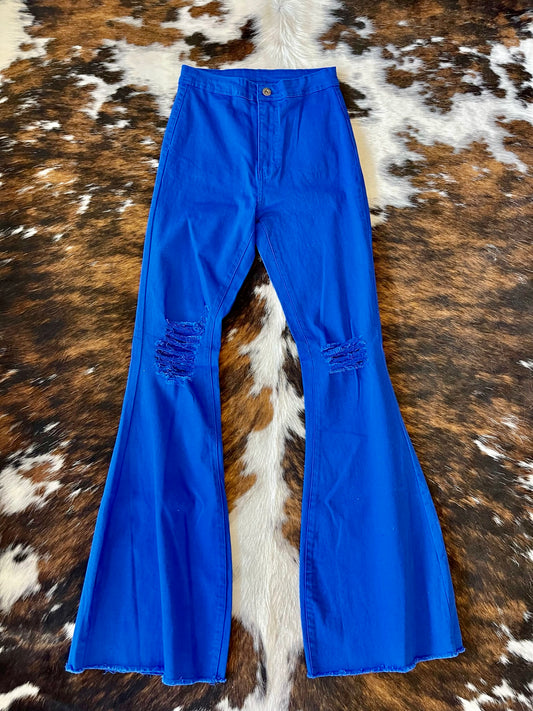 Game Day Ready Royal Blue Bell Bottoms