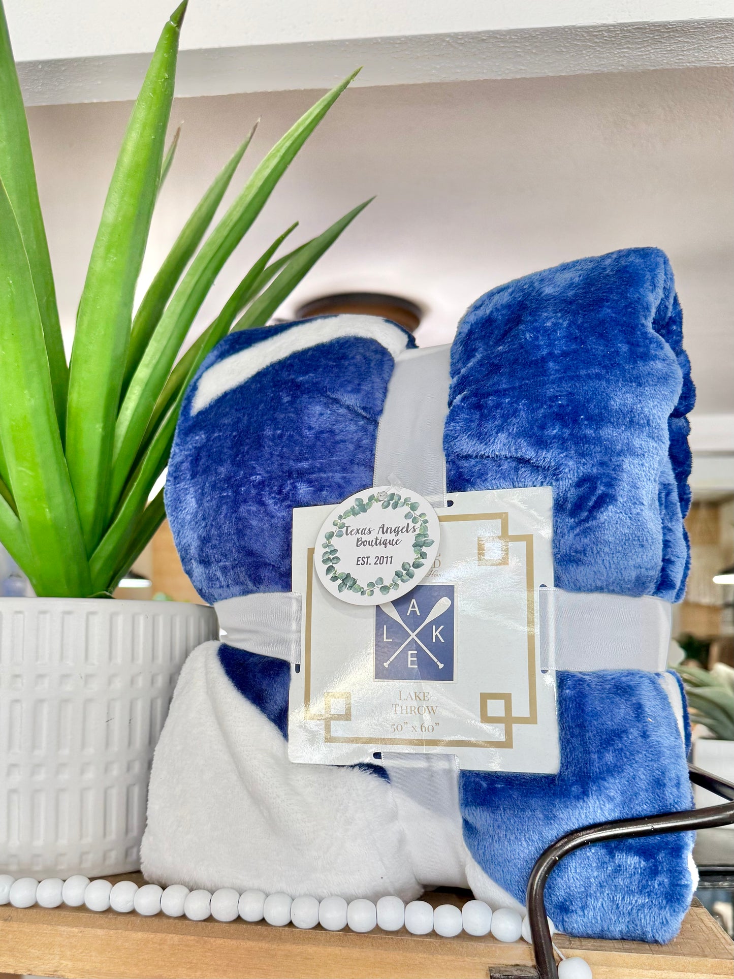 Navy Lake Blanket
