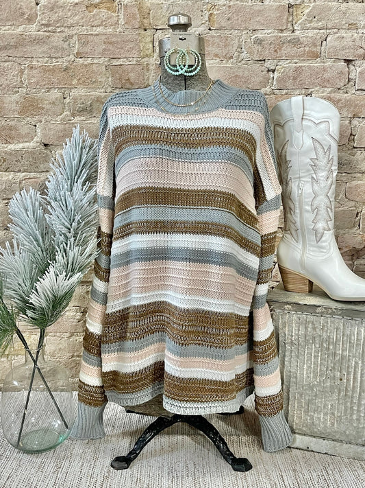 50% Off - Winter Months Striped Sweater