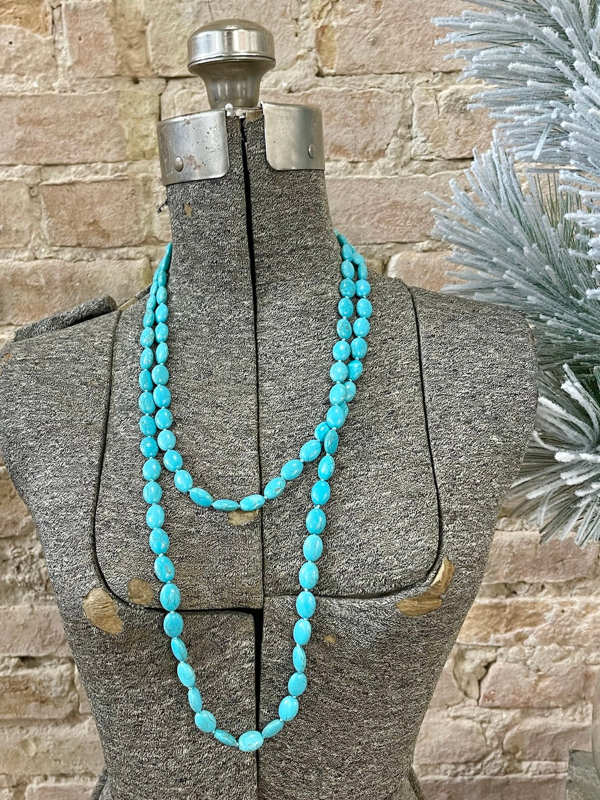 Turquoise Single Strand Stone Necklace