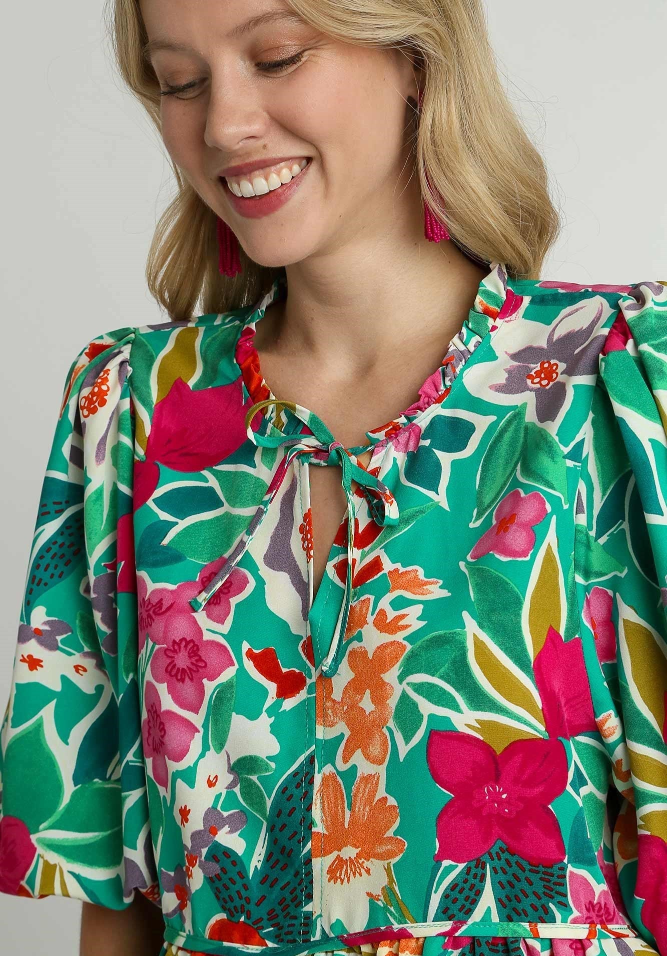 50% Off - Forever Your Friend Green Floral Blouse