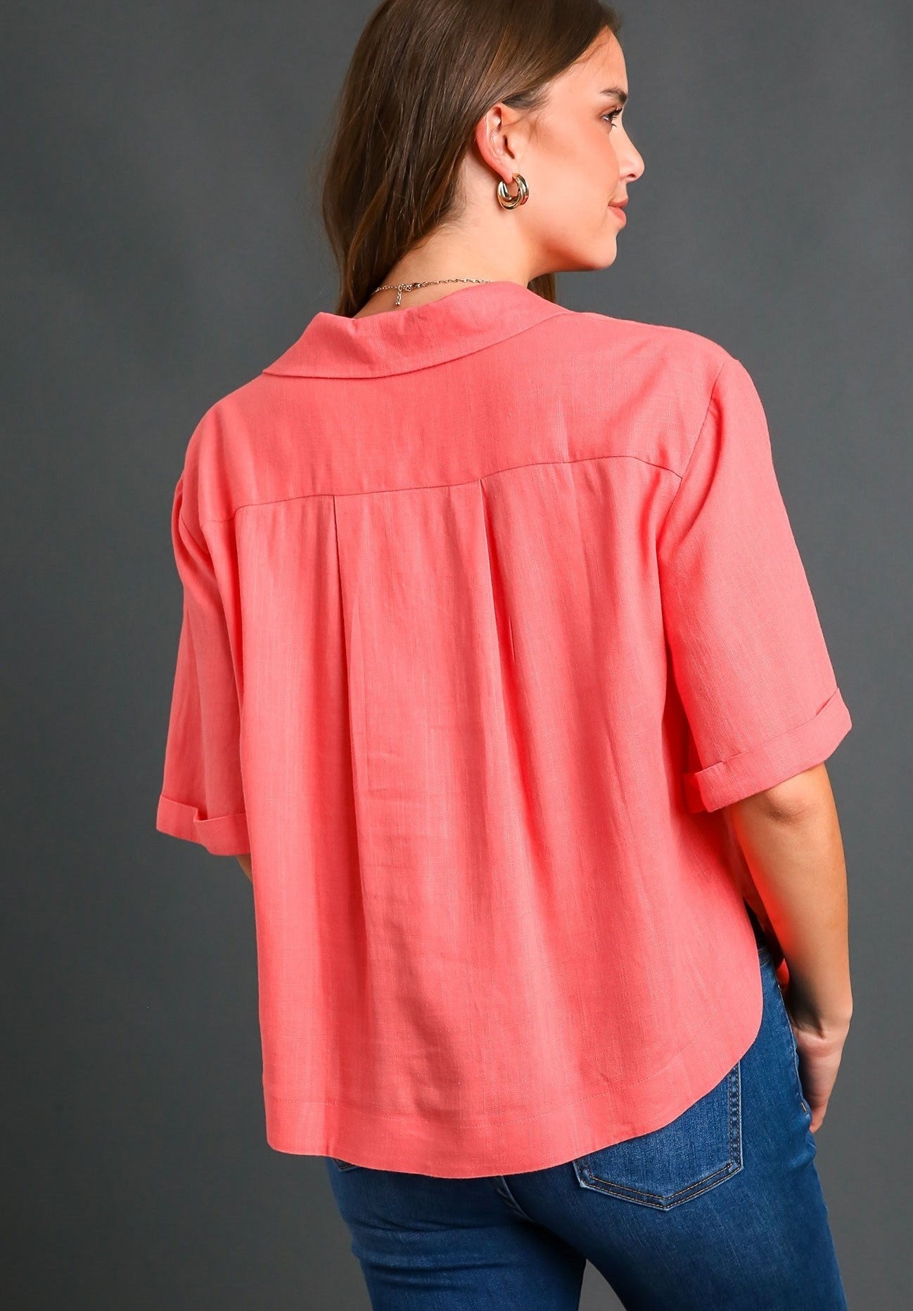 40% Off - Very Kind Of You Coral V-Neck