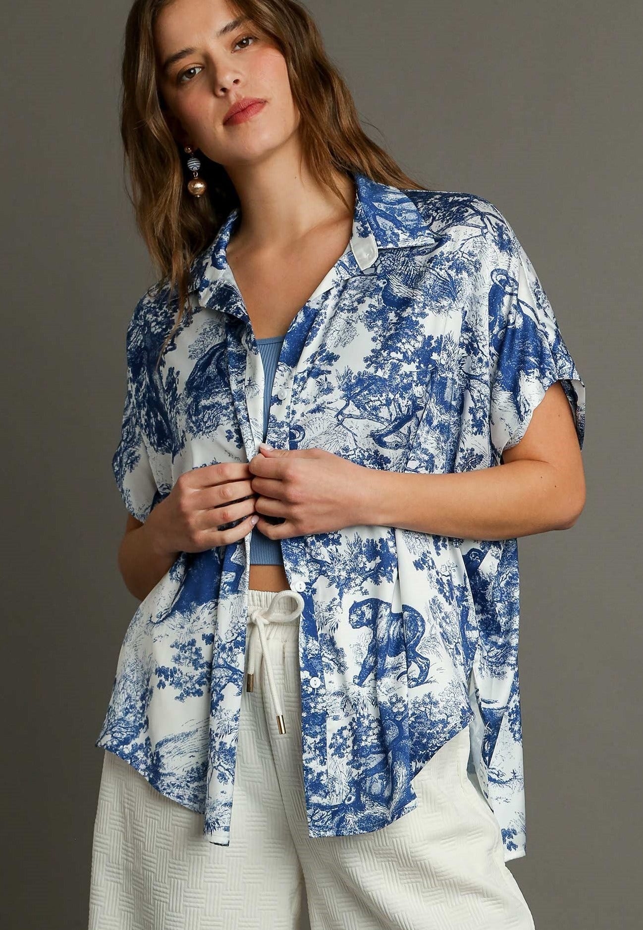 40% Off - Keepin' It Traditional Vintage Print Blouse