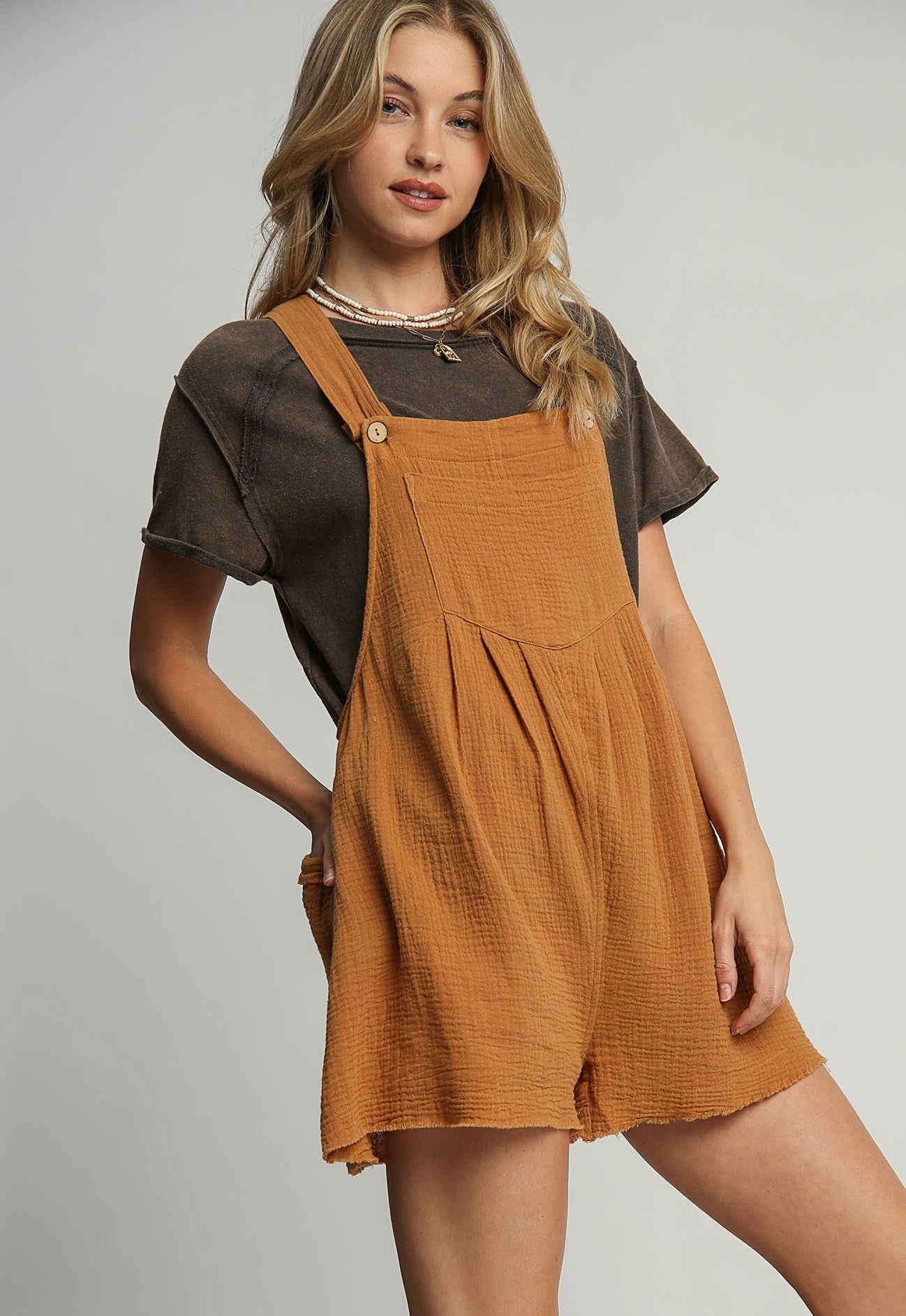 RESTOCK Catch Me If You Can Caramel Romper