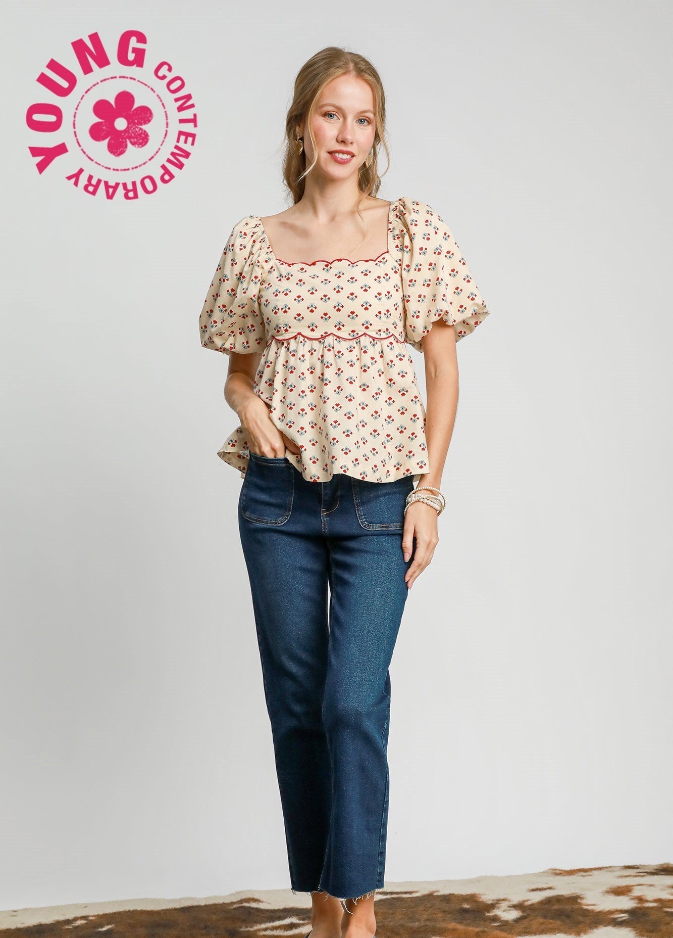 I'd Do Anything For You Ivory Floral Blouse