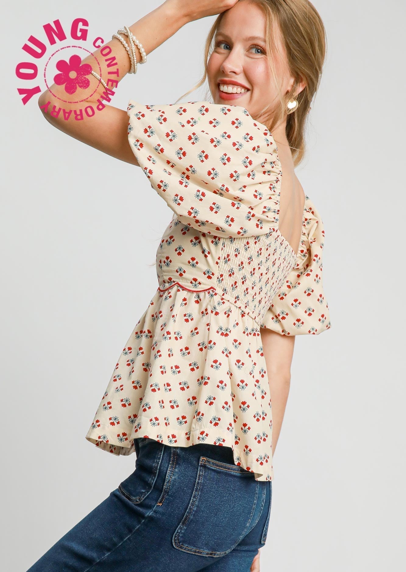 I'd Do Anything For You Ivory Floral Blouse