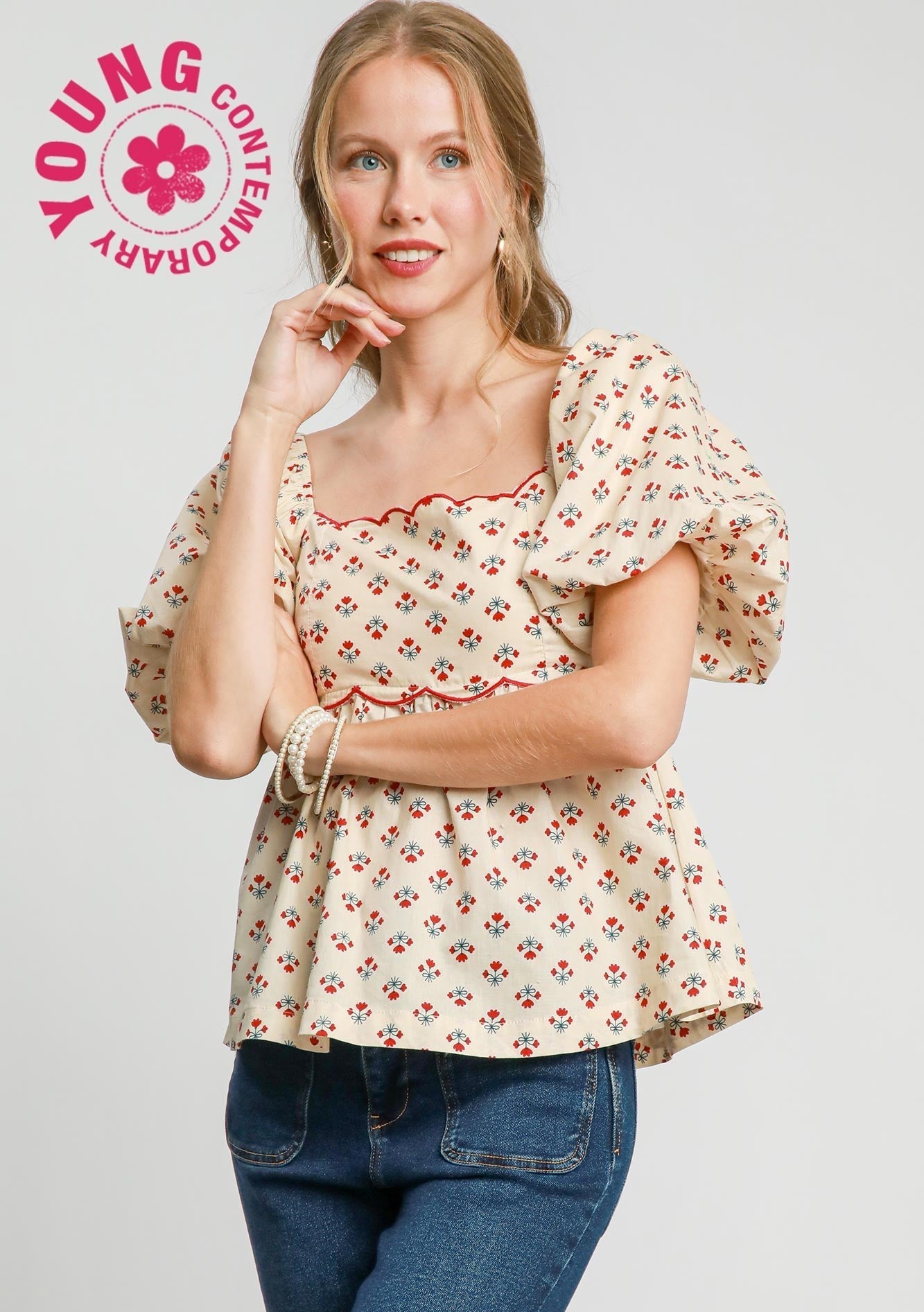 I'd Do Anything For You Ivory Floral Blouse
