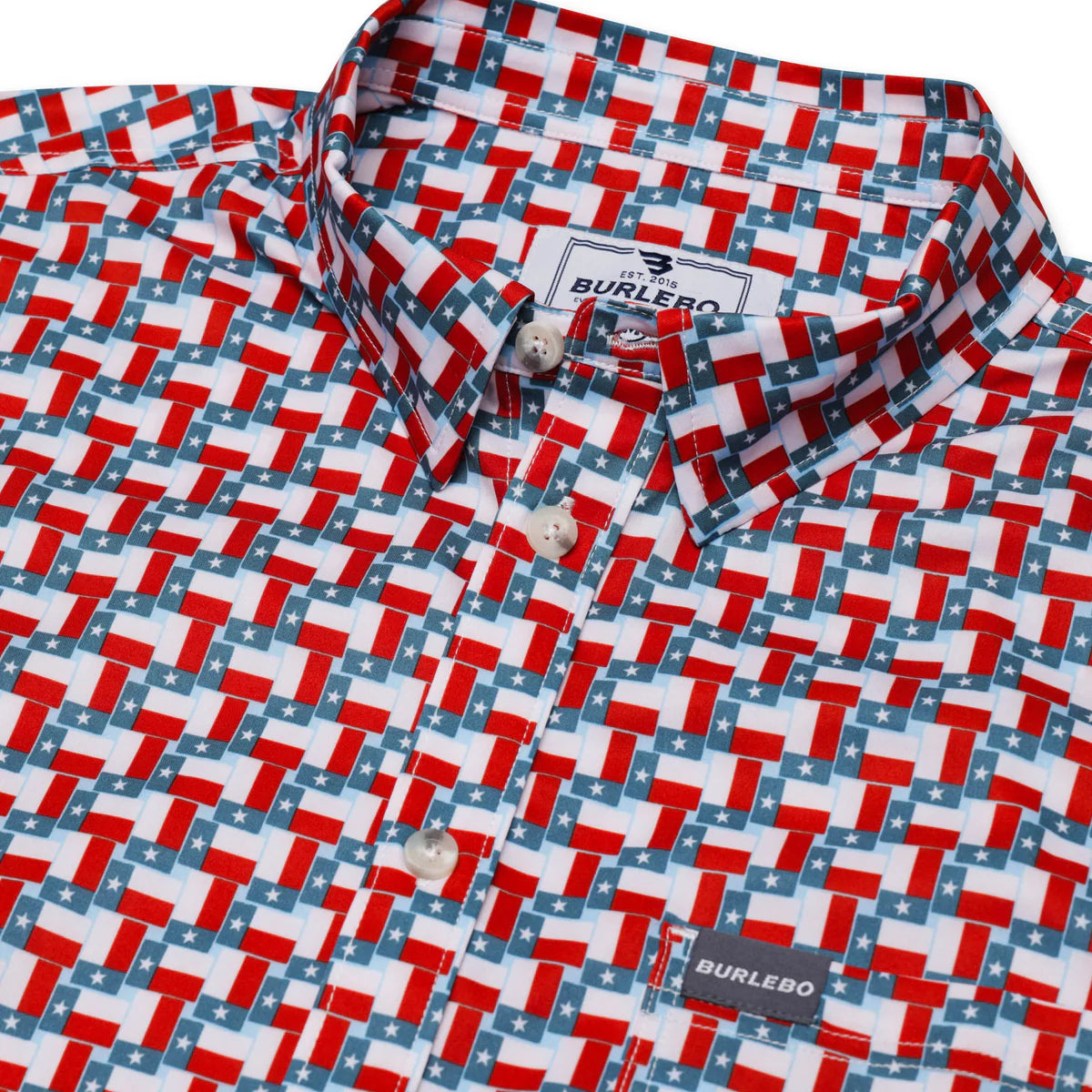 RESTOCK Texas Flags Burlebo Button Up