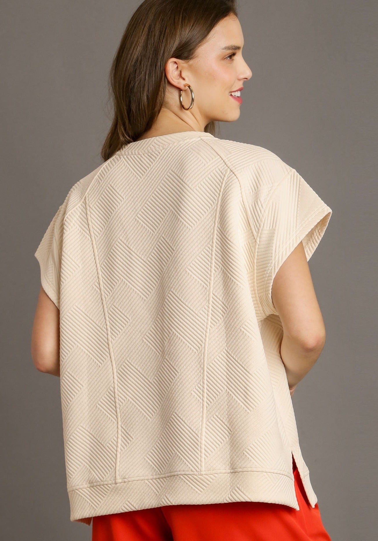 40% Off - Anything But Basic Beige Lounge Top