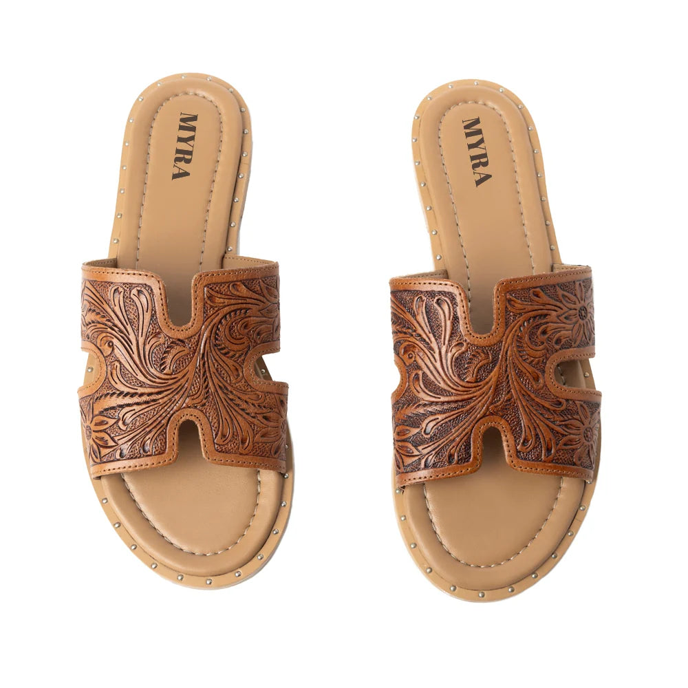 MYRA Tooled Leather Sandals