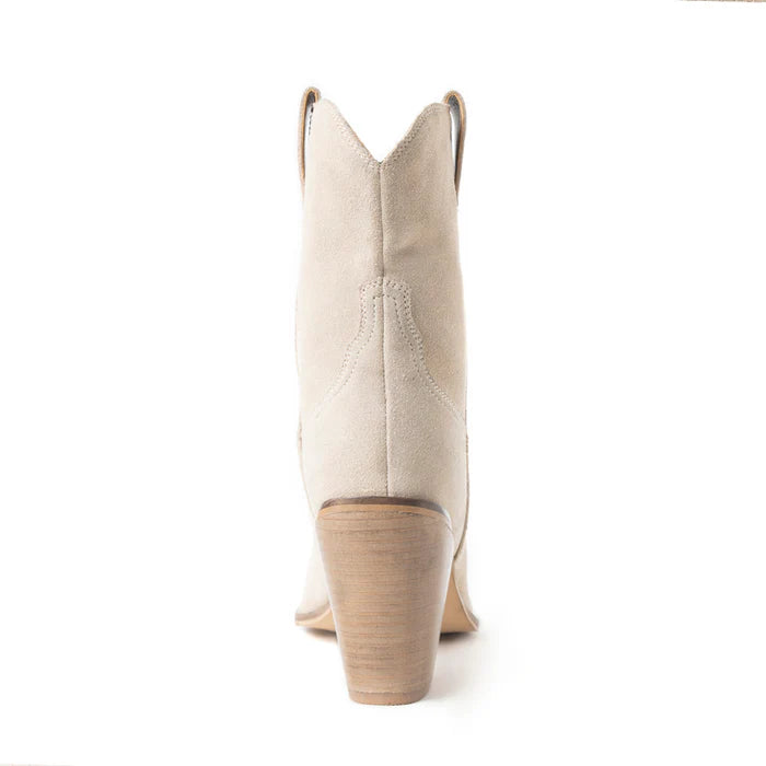 MYRA Suede Leather Ivory Booties