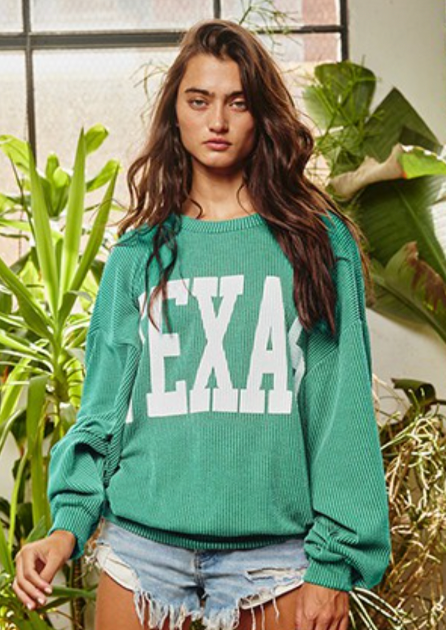 RESTOCK Kelly Green Texas Pullover