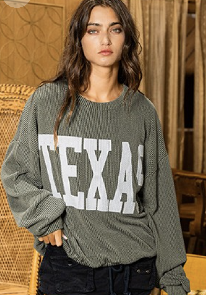 Olive Texas Pullover