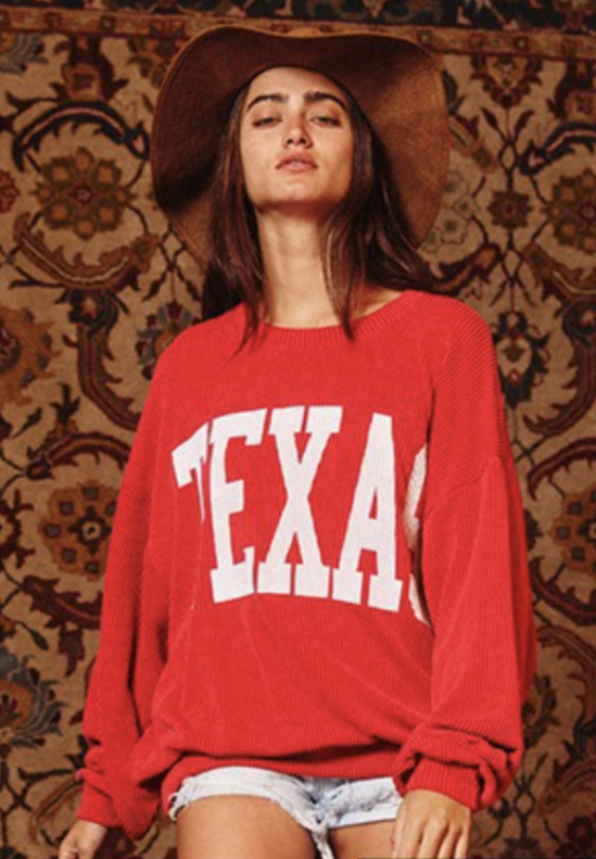 Red Texas Pullover