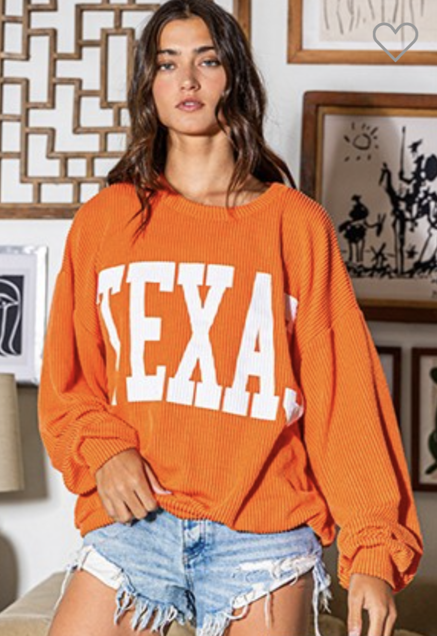 Orange Texas Pullover