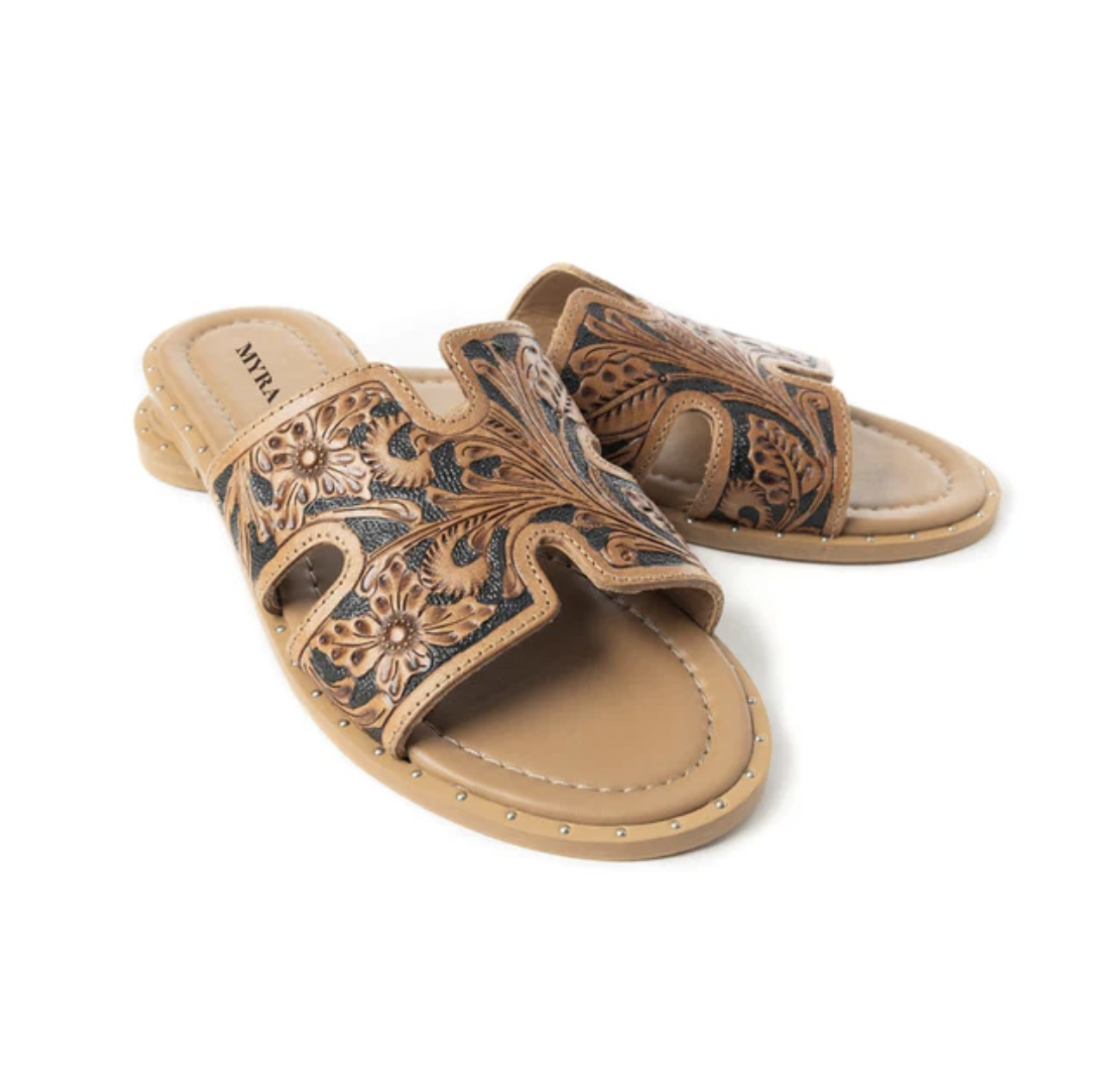 MYRA Tooled Leather Sandals