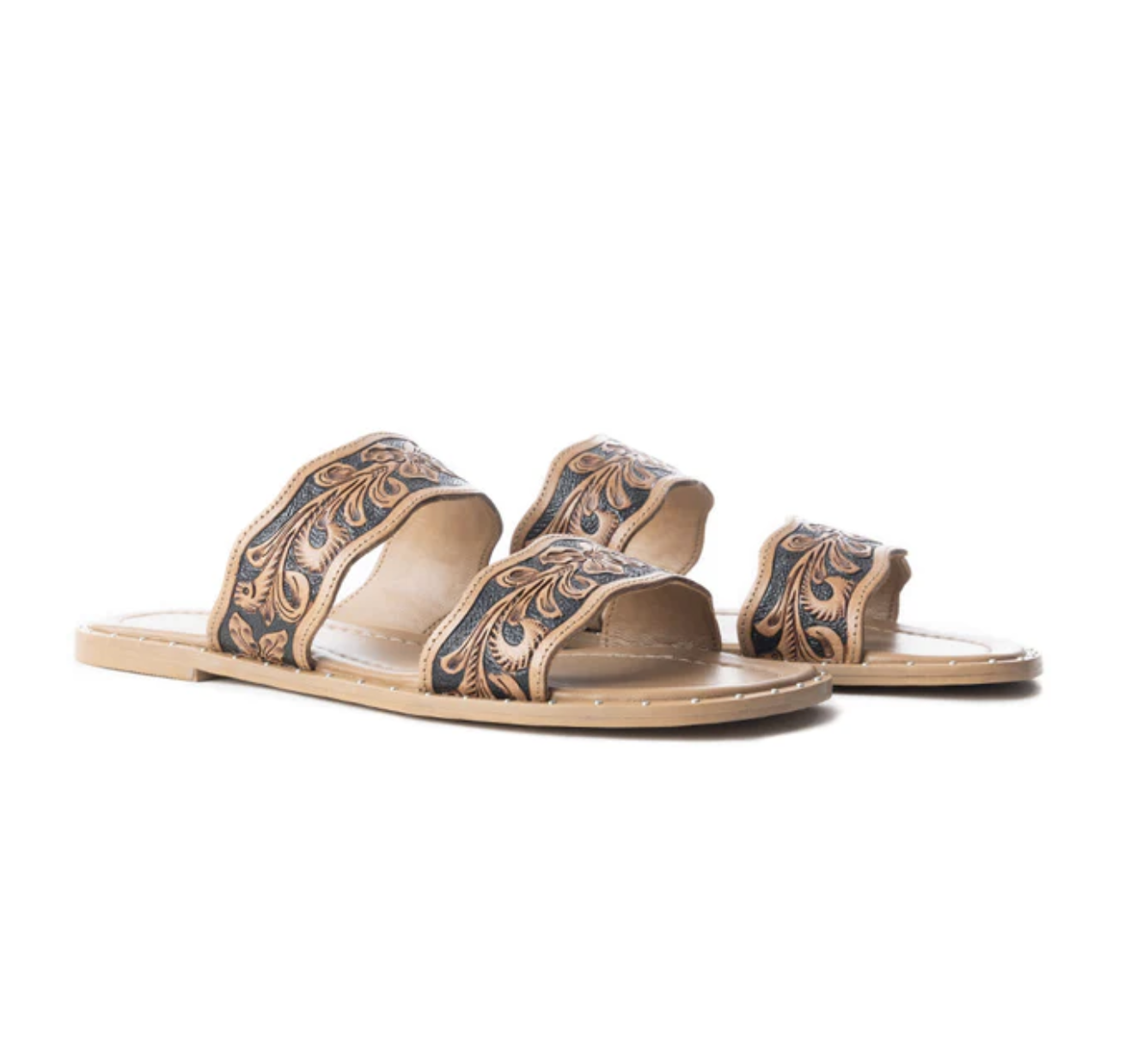 MYRA Tooled Leather Sandals
