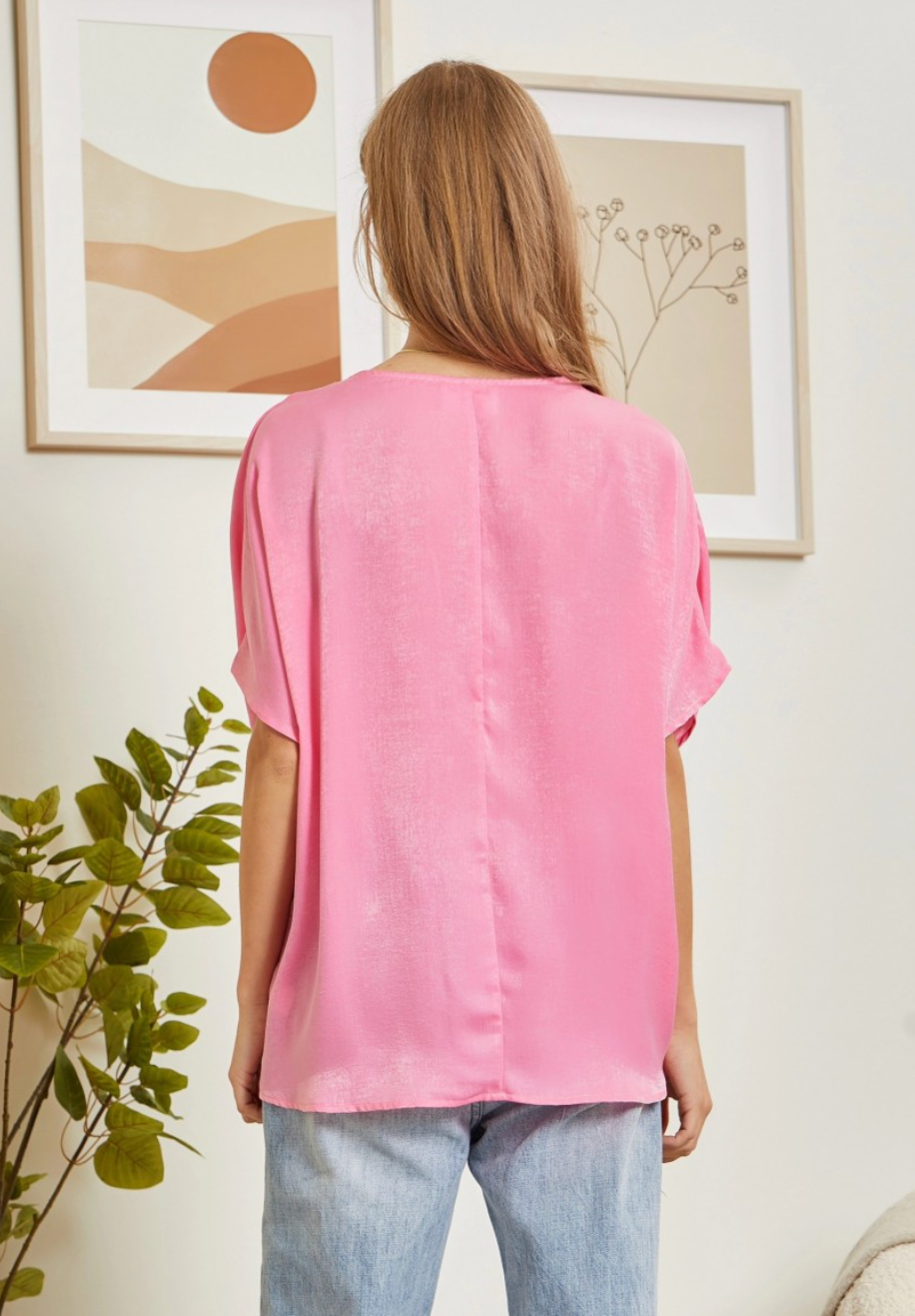 Becoming The Best Pink Satin Blouse
