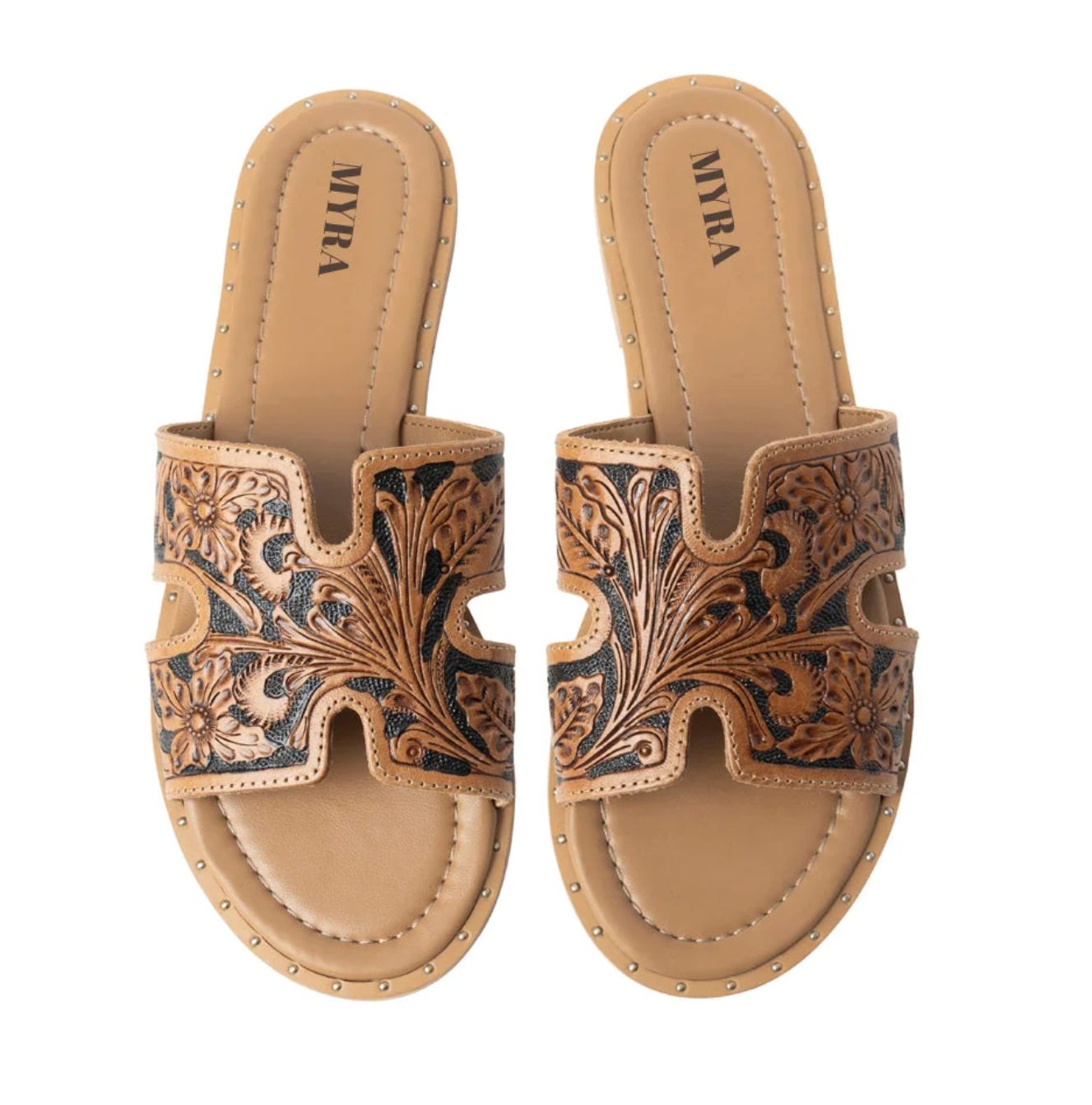 MYRA Tooled Leather Sandals