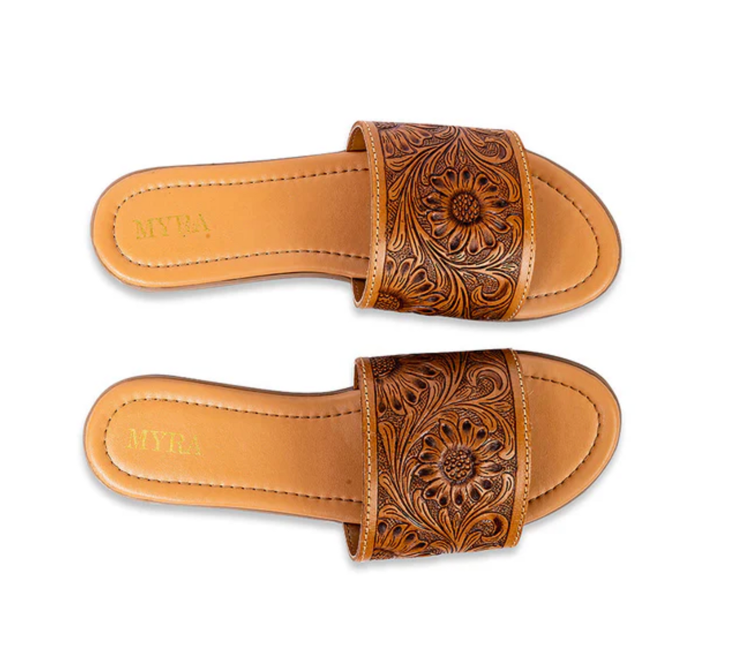 MYRA Tooled Leather Sandals
