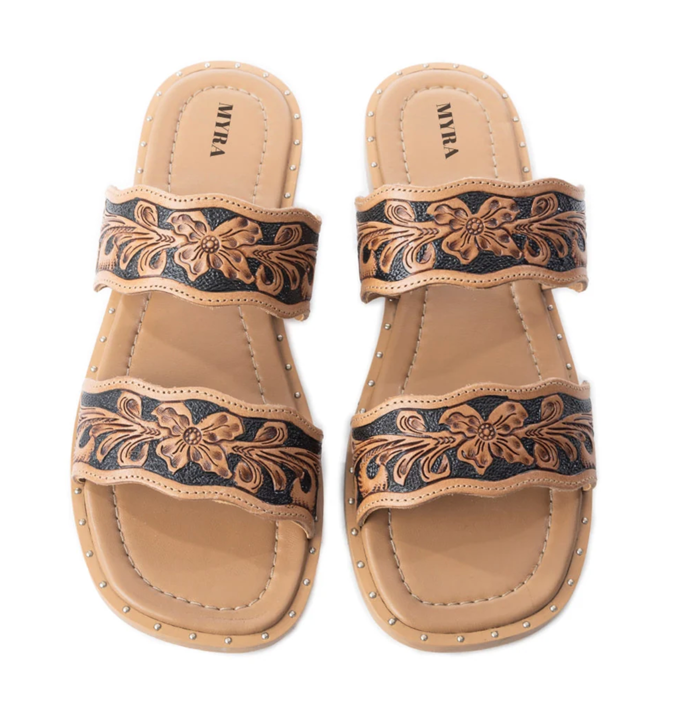 MYRA Tooled Leather Sandals