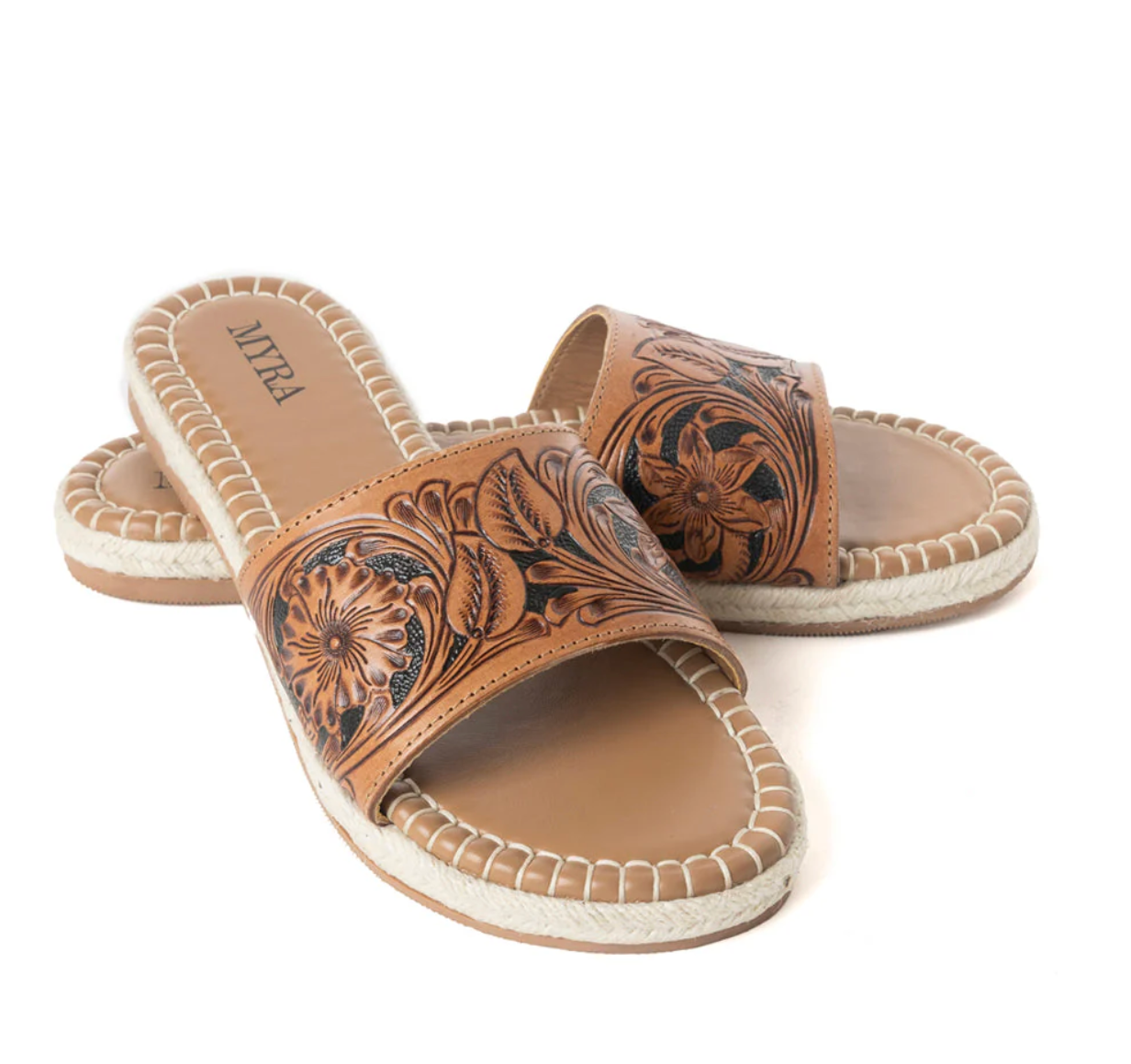 MYRA Tooled Leather Sandals