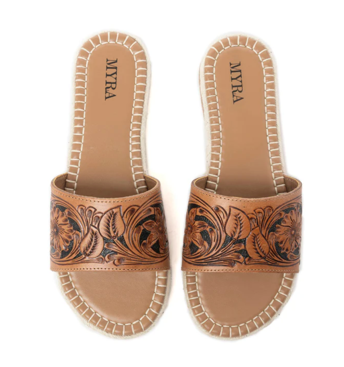 MYRA Tooled Leather Sandals