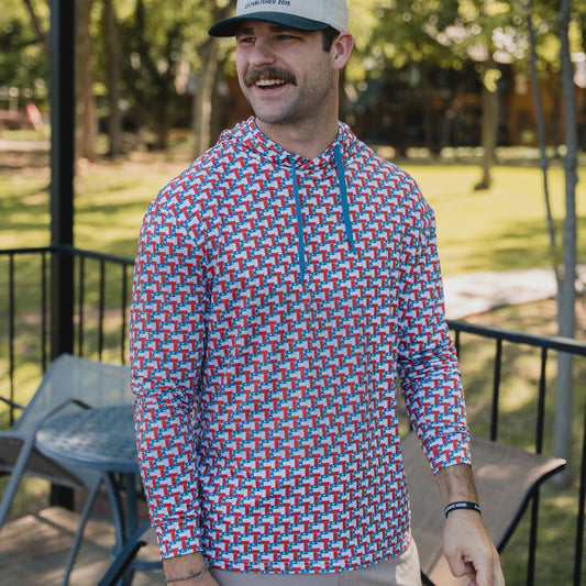 Texas Flag Print Burlebo Performance Hoodie