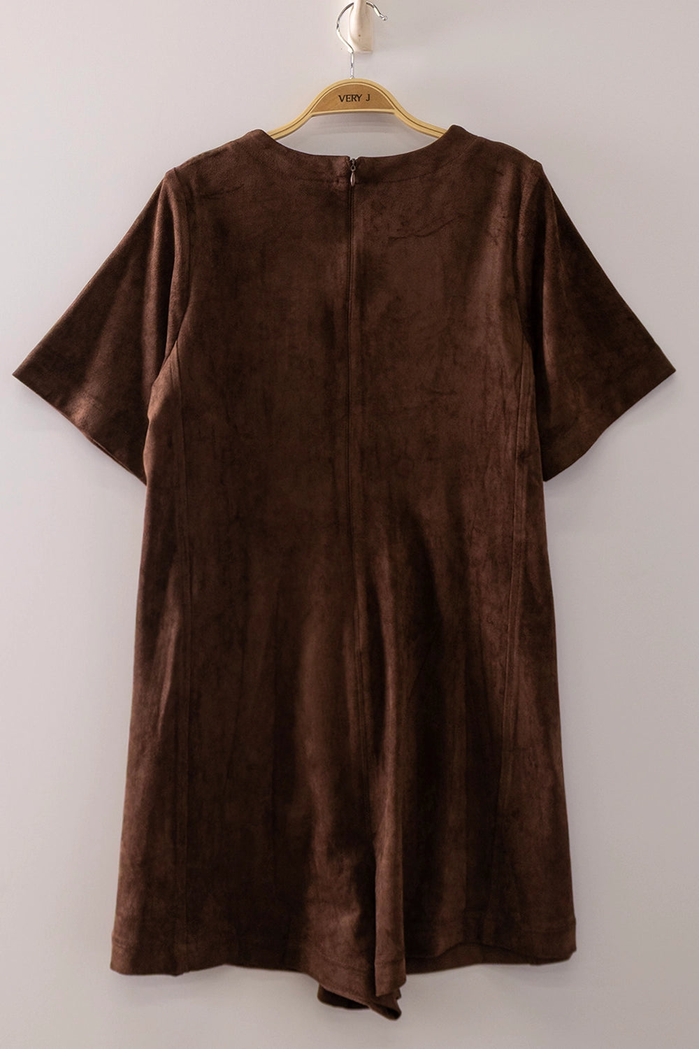 Fall Sunsets Brown Suede Romper