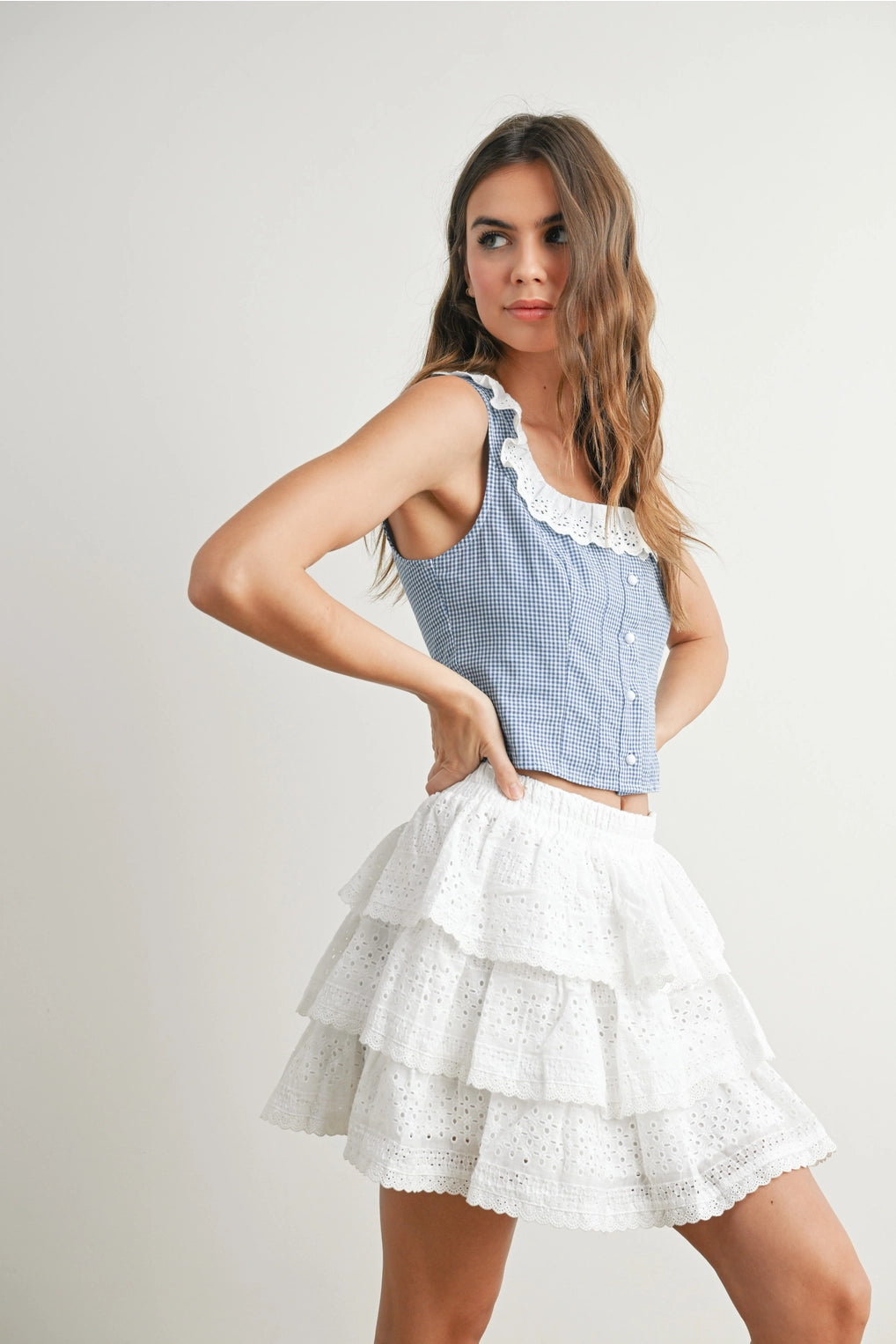 Wakeboard Club White Ruffle Skirt