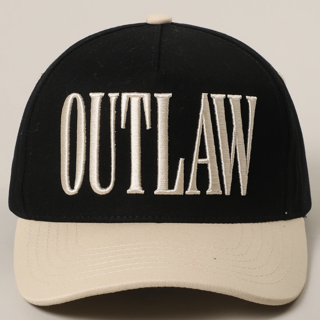 Black Outlaw Embroidered Trucker Hat
