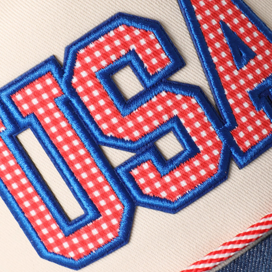 Light Denim Embroidered USA Trucker Hat