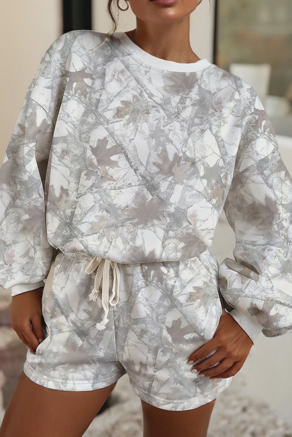 Can’t Stop Me Now Light Grey Camo Lounge Set