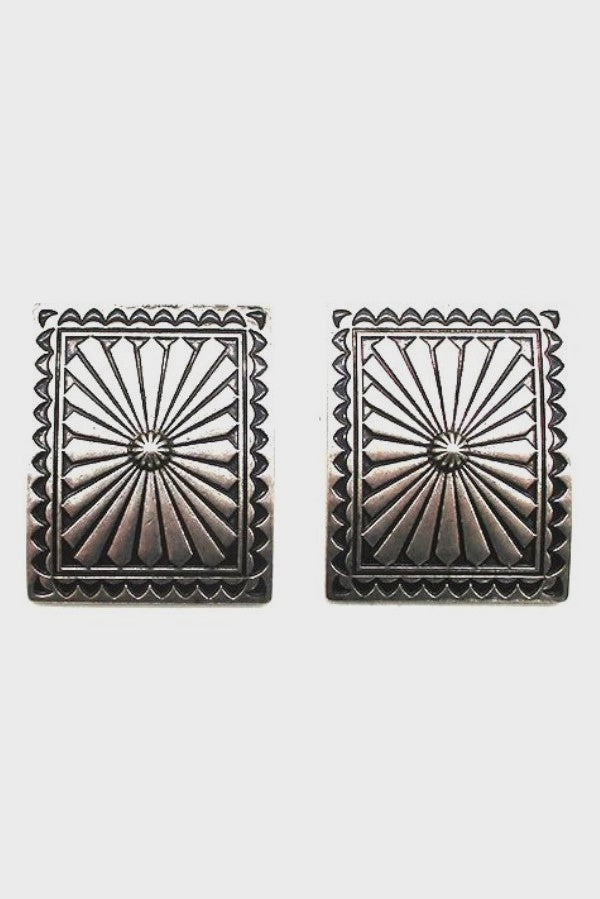 RESTOCK Silver Concho Post Earrings
