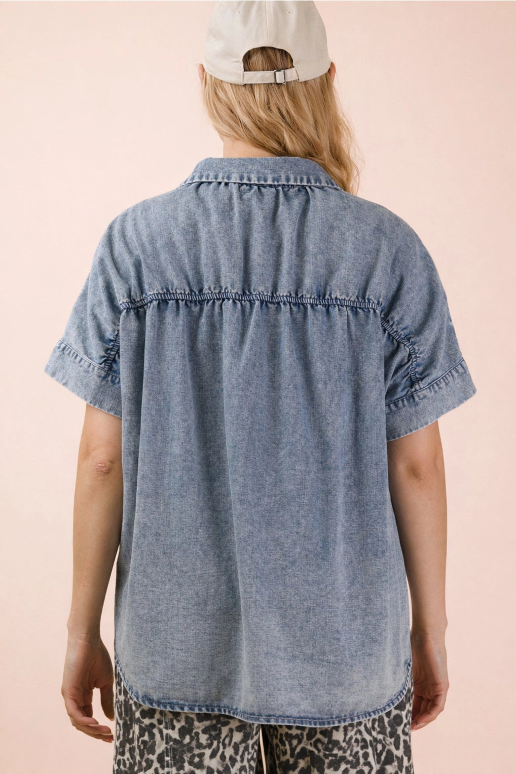 Coastal Cutie Medium Wash Chambray Top