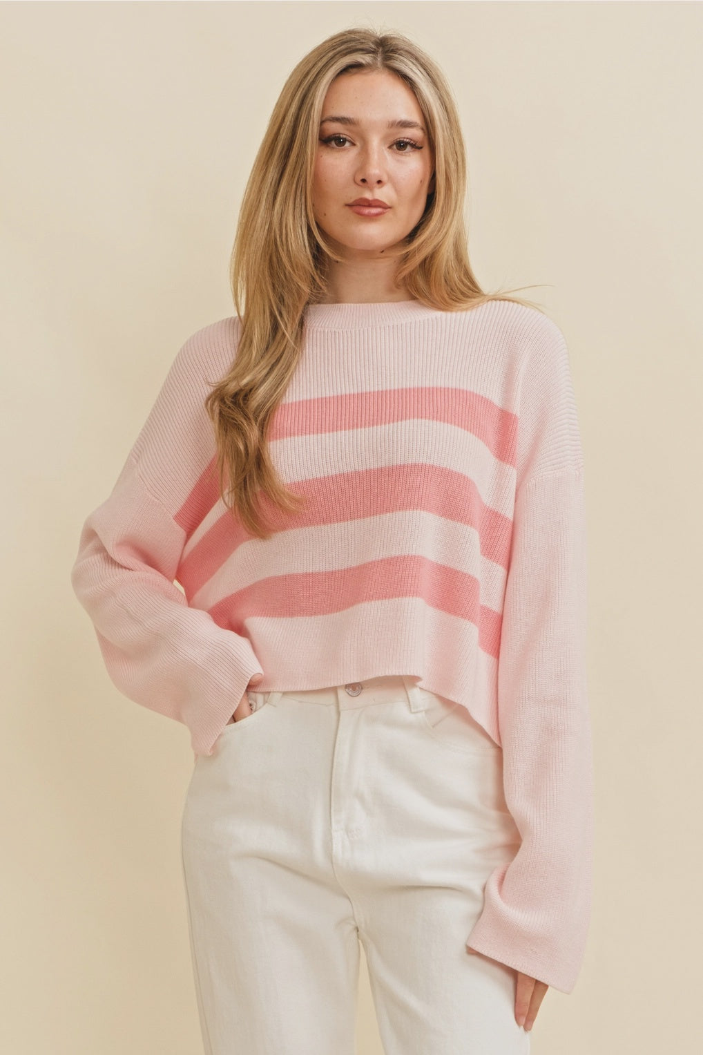 40% Off - Pinky Promise You Pink Striped Sweater