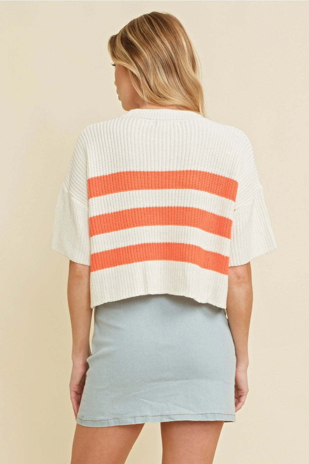 Oh It’s Game Day Orange Striped Sweater Top
