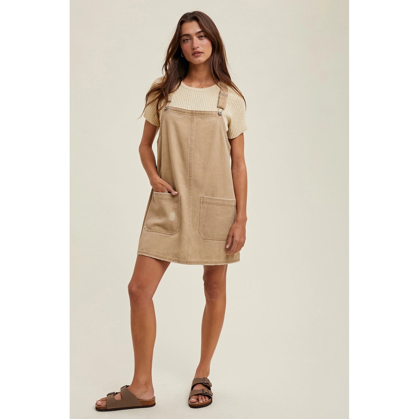 Can You Keep A Secret Khaki Dress