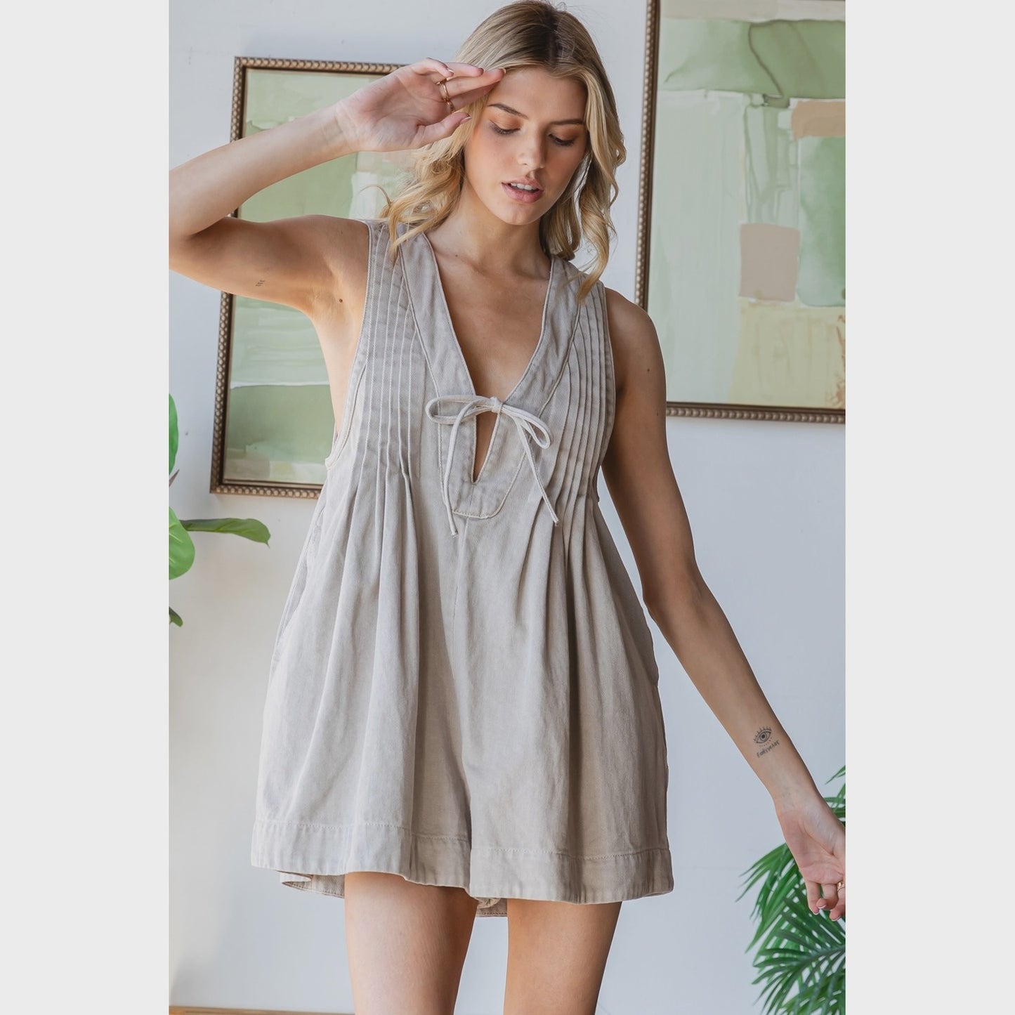 I Remember Everything Taupe Romper