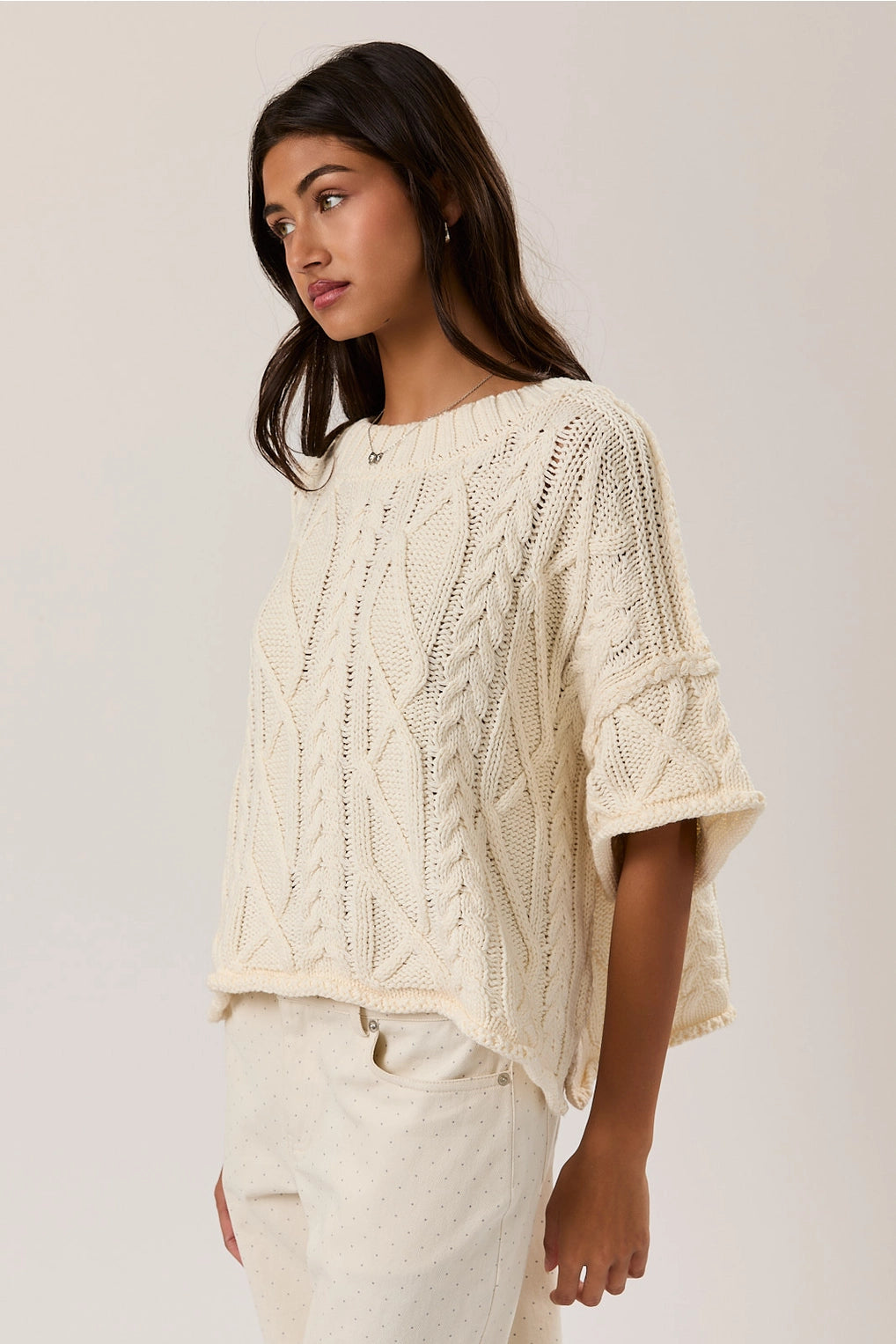 Knot A Care In The World Cream Knit Sweater