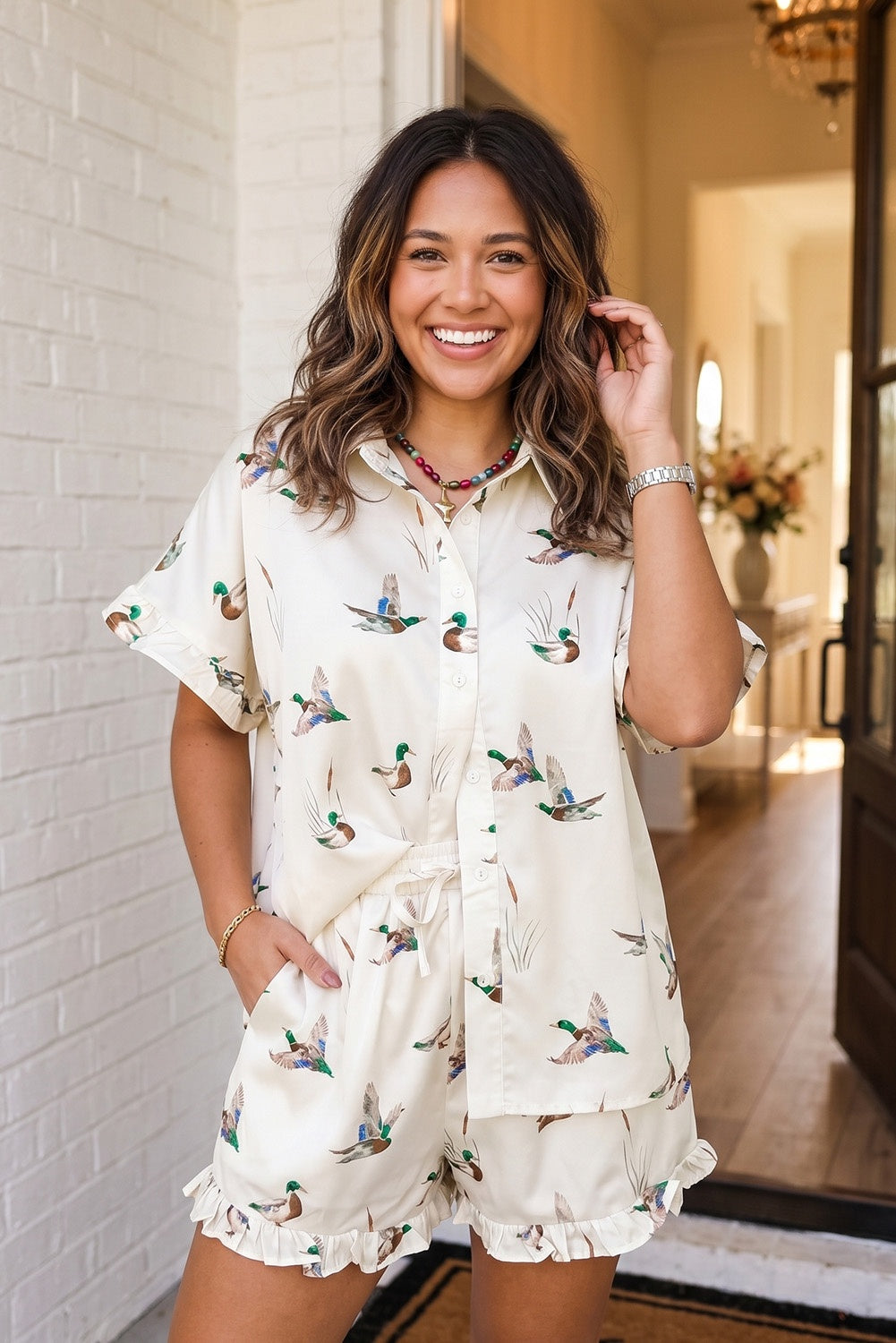 Don’t Ruffle My Feathers Mallard Duck Ruffled PJ Set