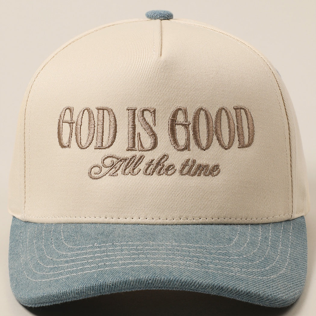God Is Good All The Time Embroidered Trucker Hat