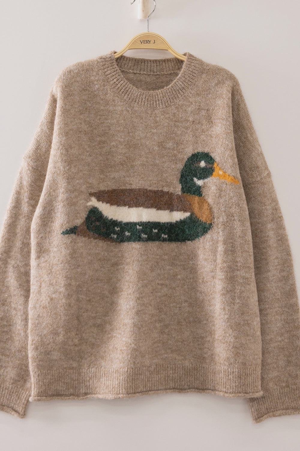 Don’t Mind Me Mocha Mallard Duck Sweater