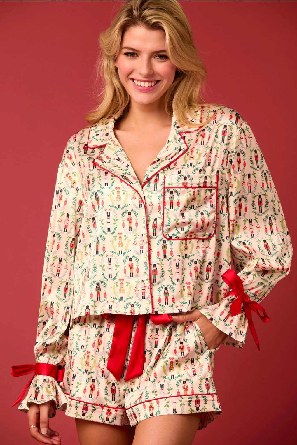 Kiss Me Under The Mistletoe Nutcracker PJ Set