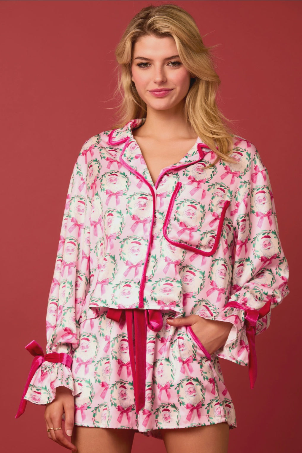 Santa Baby Pink PJ Set