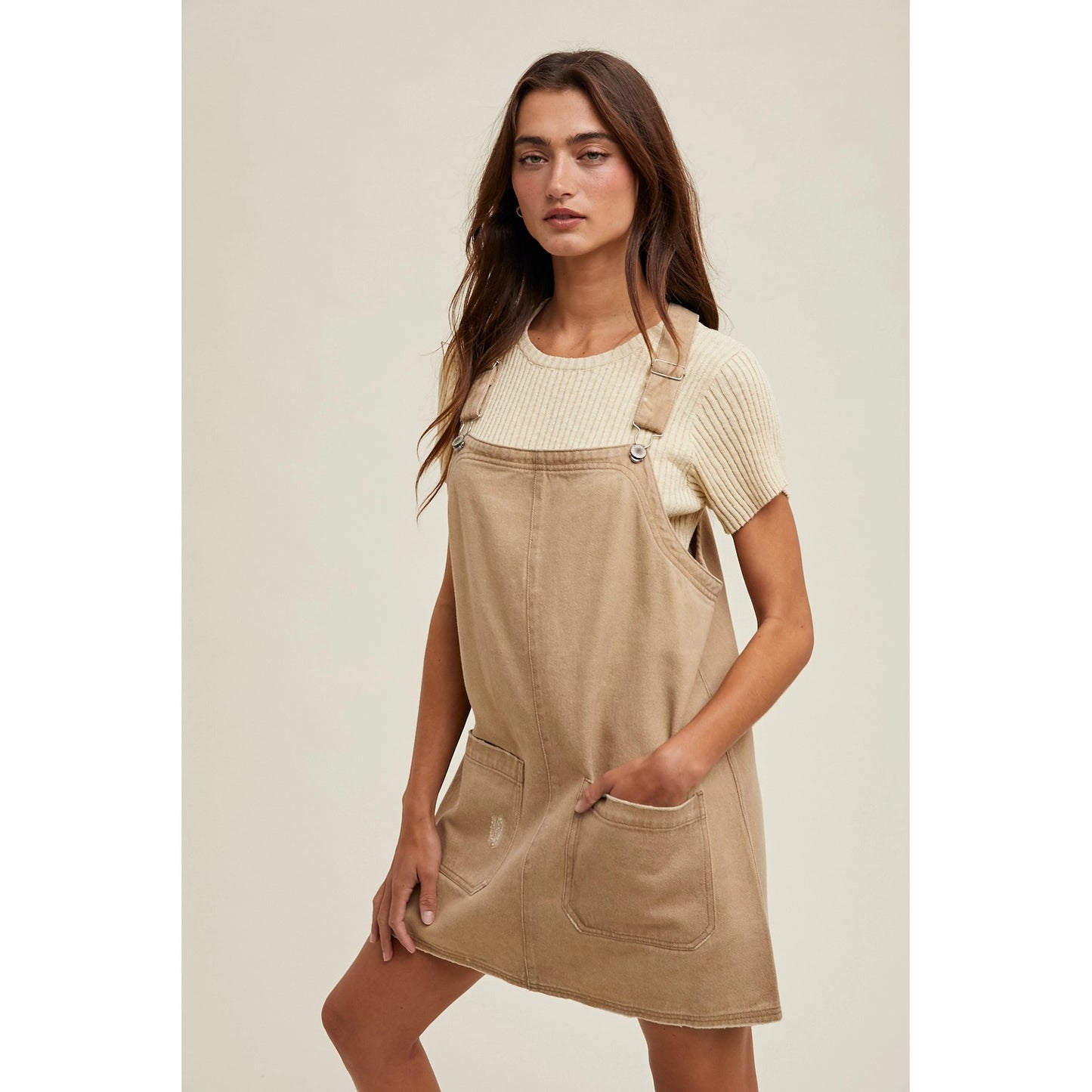 Can You Keep A Secret Khaki Dress