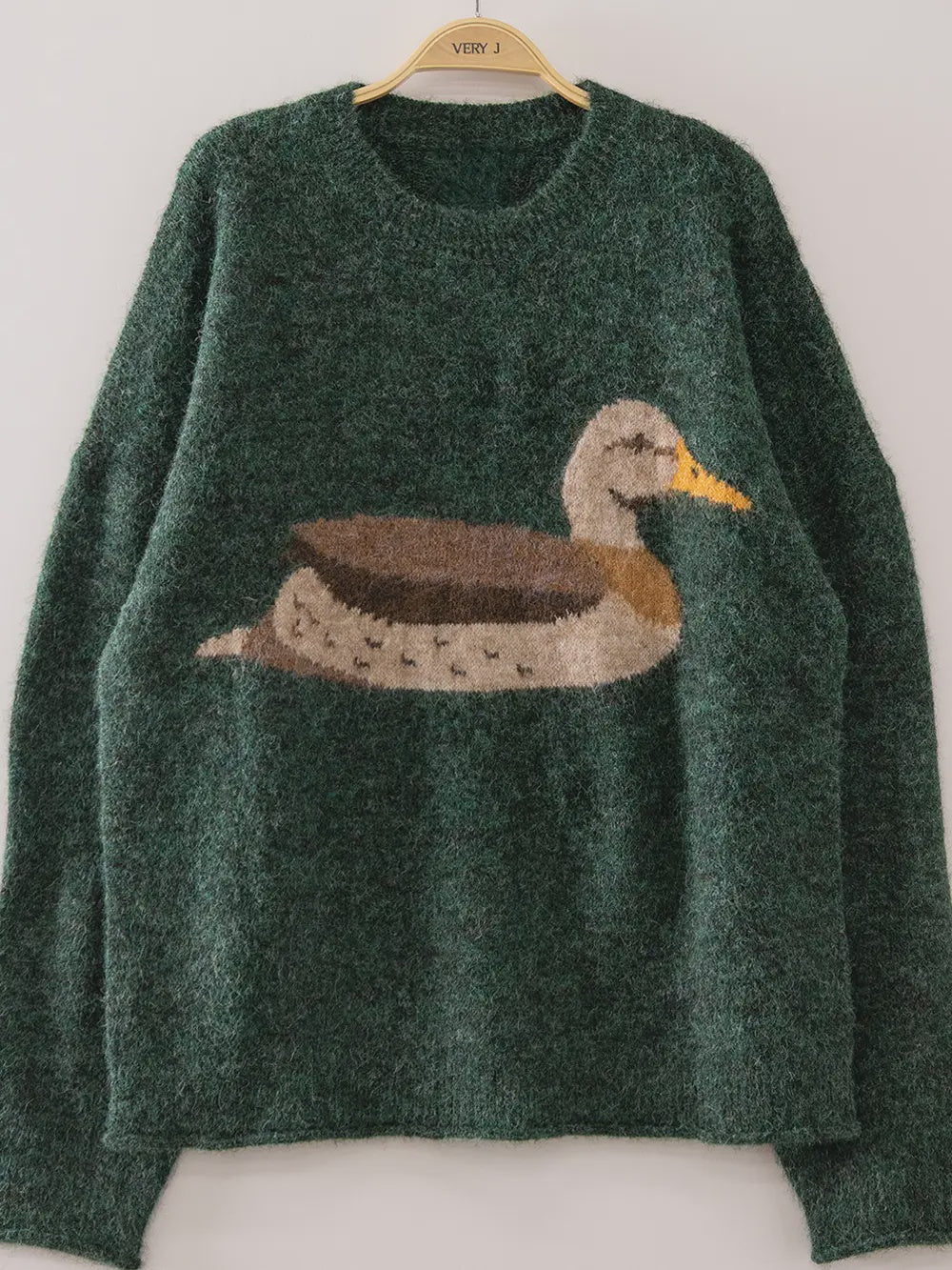 Maybe One Day Olive Mallard Duck Sweater