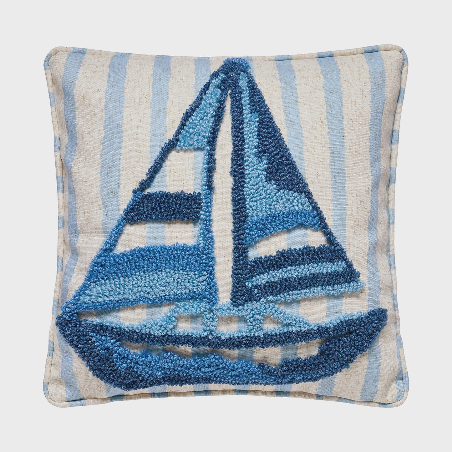 Striped Sailboat Pillow