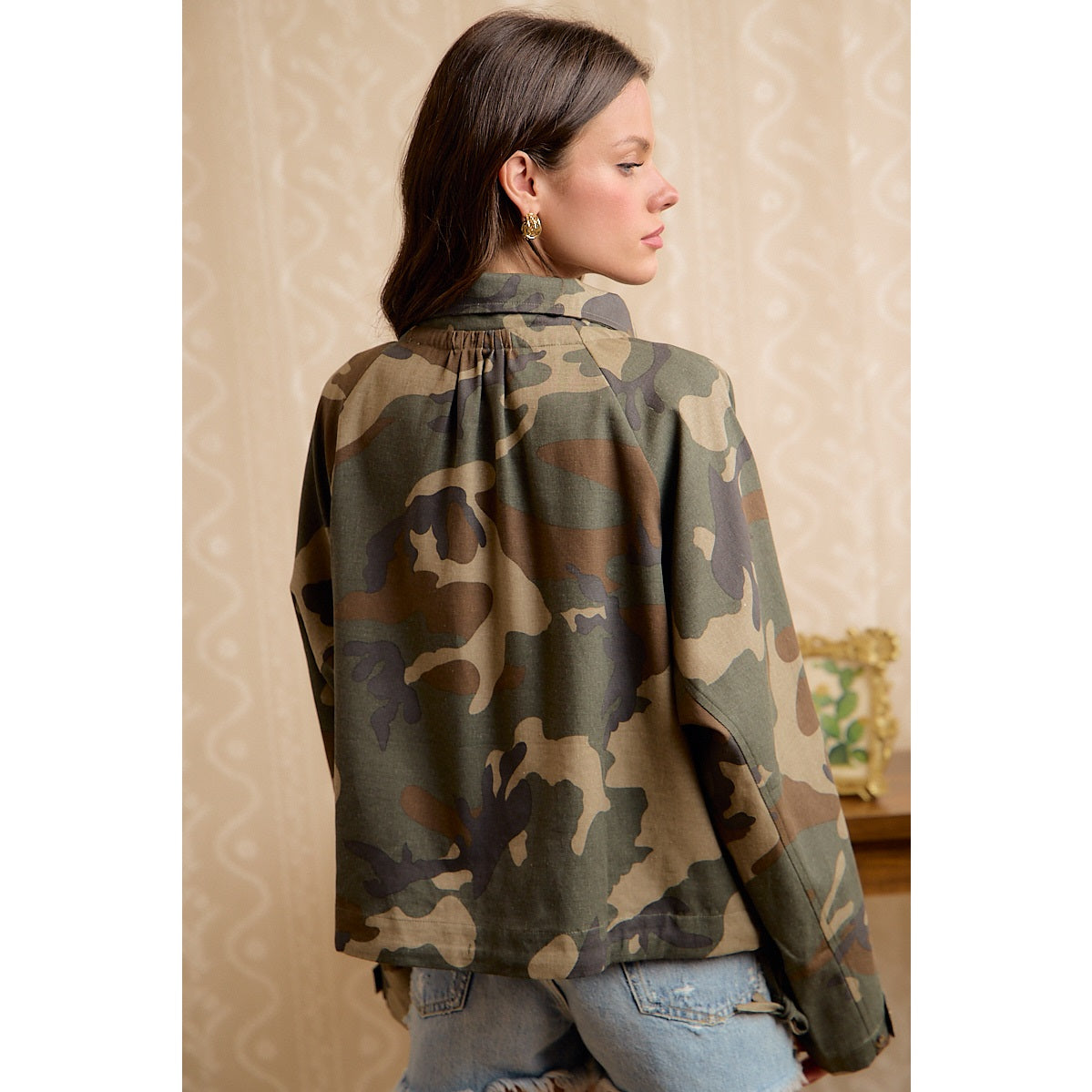 Wild As The Wind Camo Print Windbreaker